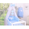 5-delt sengesæt til babyseng Hanging Hearts  Blå Polkaprikker
