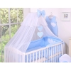5-delt sengesæt til babyseng Hanging Hearts  Blå Polkaprikker