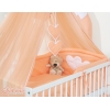5-delt sengesæt til babyseng Hanging Hearts  Fersken