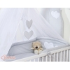 5-delt sengesæt til babyseng Hanging Hearts  Grå