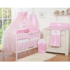 5-delt sengesæt til babyseng Hanging Hearts  Lyserød Pink