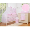 5-delt sengesæt til babyseng Hanging Hearts  Lyserød Pink Striber