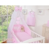 5-delt sengesæt til babyseng Hanging Hearts  Lyserød Pink Striber