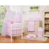 5-delt sengesæt til babyseng Hanging Hearts  Lyserød Pink Striber