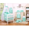 5-delt sengesæt til babyseng Hanging Hearts  Mint