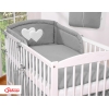 Allergi-venlig sengerand til baby Hjerter  Antracit