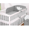 Allergi-venlig sengerand til baby Hjerter  Antracit