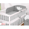 Allergi-venlig sengerand til baby Hjerter  Antracit