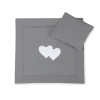 Baby barnevogn sengesæt i 2 dele - Hanging hearts  Antracit