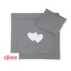 Baby barnevogn sengesæt i 2 dele - Hanging hearts  Antracit