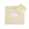 Baby barnevogn sengesæt i 2 dele - Hanging hearts  Beige Polkaprikker