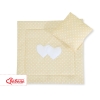 Baby barnevogn sengesæt i 2 dele - Hanging hearts  Beige Polkaprikker