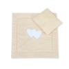 Baby barnevogn sengesæt i 2 dele - Hanging hearts  Beige Polkaprikker