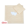 Baby barnevogn sengesæt i 2 dele - Hanging hearts  Beige Polkaprikker