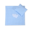 Baby barnevogn sengesæt i 2 dele - Hanging hearts  Blå Ternet