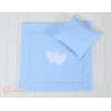 Baby barnevogn sengesæt i 2 dele - Hanging hearts  Blå Ternet