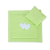 Baby barnevogn sengesæt i 2 dele - Hanging hearts  Grøn