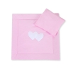 Baby barnevogn sengesæt i 2 dele - Hanging hearts  Lyserød Pink