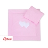 Baby barnevogn sengesæt i 2 dele - Hanging hearts  Lyserød Pink
