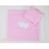 Baby barnevogn sengesæt i 2 dele - Hanging hearts  Lyserød Pink