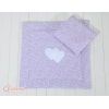 Baby barnevogn sengesæt i 2 dele - Hanging hearts  Lyserød Pink Blomstereng Blomster