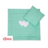 Baby barnevogn sengesæt i 2 dele - Hanging hearts  Mint Polkaprikker