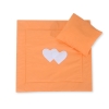 Baby barnevogn sengesæt i 2 dele - Hanging hearts  Orange