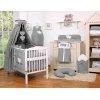 Baby sengehimmel lavet af bomuld for tremmeseng - Hanging Hearts  Antracit