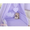 Baby sengehimmel lavet af bomuld for tremmeseng - Hanging Hearts  Lilla Bomuld