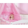 Baby sengehimmel lavet af bomuld for tremmeseng - Hanging Hearts  Lyserød Pink Bomuld