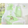 Baby sengesæt i 7 dele med sengehimmel - Hanging Hearts  Grøn