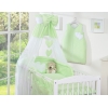 Baby sengesæt i 7 dele med sengehimmel - Hanging Hearts  Grøn