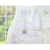 Baby sengesæt i 7 dele med sengehimmel - Hanging Hearts  Hvid