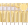 Baby tremmeseng dekorativ støv flæse-kantskjuler 124x70cm - Hanging Hearts  Gul Striber