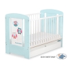 Baby tremmeseng med Skuffe 120x60cm Munter Ugler   STANDARD