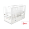 Baby tremmeseng med Skuffe 120x60cm Stjerner  MAXI Hvid Stjerner