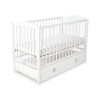 Baby tremmeseng med Skuffe 120x60cm Stjerner  MAXI Hvid Stjerner