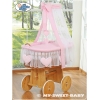 Babykurv med gardiner  Lyserød Pink Amelie