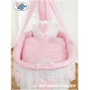 Babykurv med gardiner  Lyserød Pink Amelie