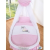 Babykurv på hjul med sengehimmel  Lyserød Pink