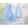 Babysengesæt i 5 dele med sengehimmel - Hanging Hearts  Blå