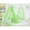 Babysengesæt i 5 dele med sengehimmel - Hanging Hearts  Grøn