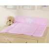 Blød baby skiftemåtte - Hanging Hearts  Lyserød Pink Polkaprikker