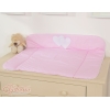 Blød baby skiftemåtte - Hanging Hearts  Lyserød Pink Striber
