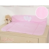 Blød baby skiftemåtte - Hanging Hearts  Lyserød Pink Striber