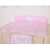 Blød baby skiftemåtte - Hanging Hearts  Lyserød Pink Striber