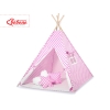 Børne tipi telt dekorative fjer GRATIS!  Lyserød Pink Polkaprikker