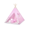 Børne tipi telt dekorative fjer GRATIS!  Lyserød Pink Polkaprikker