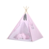 Børne tipi telt  legetæppe dekorative fjer GRATIS!  Lyserød Pink Siksak