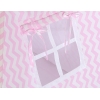 Børne tipi telt  legetæppe dekorative fjer GRATIS!  Lyserød Pink Siksak